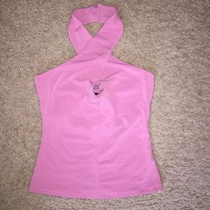 Pink Sexy Key Hole Halter Top
